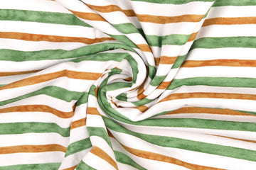 Jersey mit Streifen, braun, grün, 0,5 m